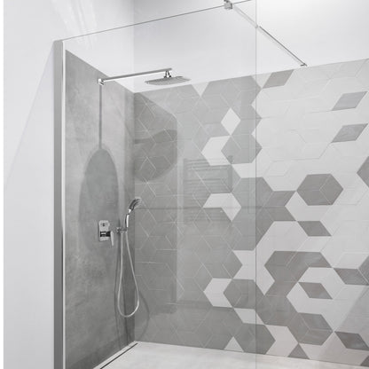 Paravan duș Walk-In 90x195 cm, sticlă securizată 8 mm, transparentă, profil metalic rezistent