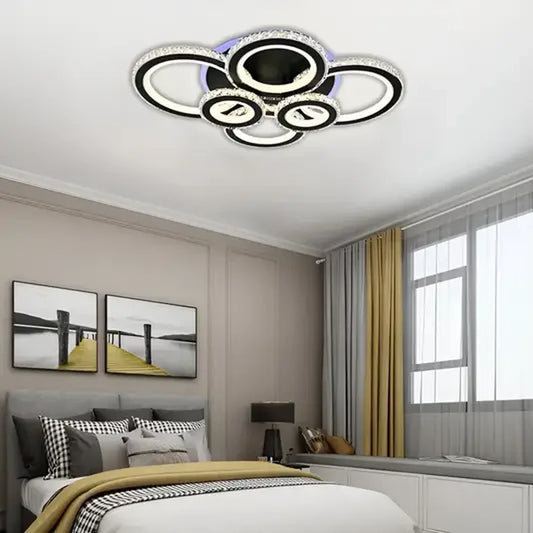 Lulus viedol Nova Rondoda s kryštálmi, 6 zdrojmi svetla, RGB, s diaľkovým ovládaním, 154 W, Black & Cadless