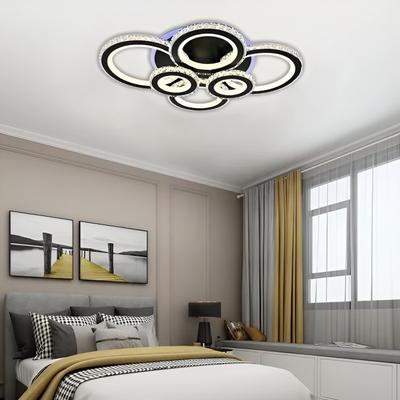 Lulus viedol Nova Rondoda s kryštálmi, 6 zdrojmi svetla, RGB, s diaľkovým ovládaním, 154 W, Black & Cadless