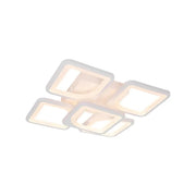 LED luster s diaľkovým ovládaním, Zoe, 5 štvorcov, 96 W, studeného/horúce/neutrálne svetlo, nestabilné, biele