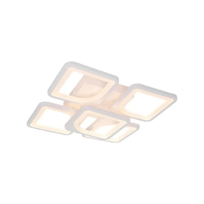 LED luster s diaľkovým ovládaním, Zoe, 5 štvorcov, 96 W, studeného/horúce/neutrálne svetlo, nestabilné, biele