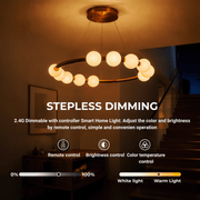 Nova 57W akrylový LED závesný luster s diaľkovým ovládaním, stmievateľný, 3000K/4000K/6000K, zlato, kov a akryl