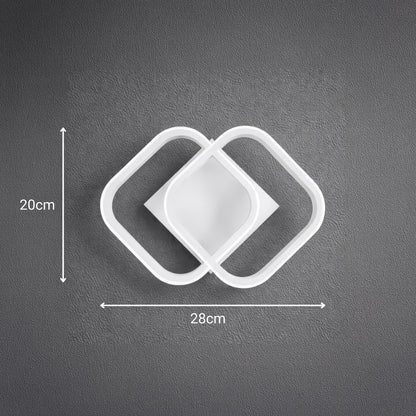 VERTEX Matrix LED luster, prekrývajúce sa diamanty, kovové rámy, 11W, 2 diamanty, studené/teplé/neutrálne svetlo 3000K/4000K/6000K, biely