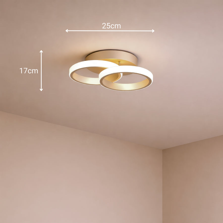 LED luster VERTEX CIRCULA 21W, 2 kruhy, kovové rámy, studené/teplé/neutrálne svetlo, biela