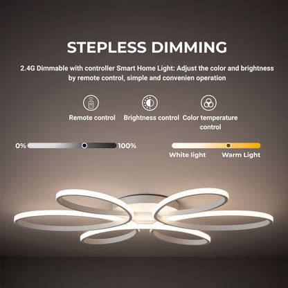 LED luster s diaľkovým ovládaním ELIZA, 63W, studené/teplé/neutrálne svetlo, stmievateľné, biela