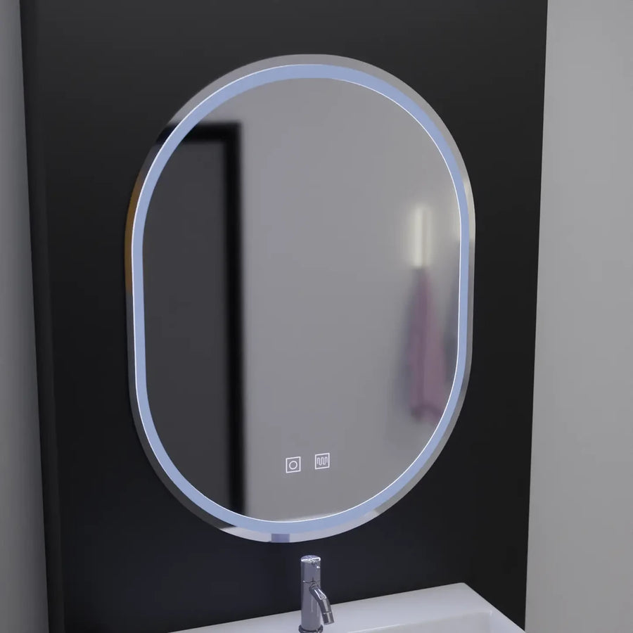 Oválne LED zrkadlo 60x80cm Velara Touch Marcello Dimible Defrition System
