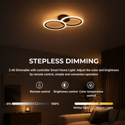 LED luster s diaľkovým ovládaním BETTY 27W, 2 kruhy, studené/teplé/neutrálne svetlo, stmievateľné, čierny