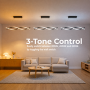 Závesný LED luster s diaľkovým ovládaním, FLUX, 27W, 116 cm, studené/teplé/neutrálne svetlo 3000K/4000K/6000K, stmievateľné, čierny, nastaviteľná výška, kov a silikón