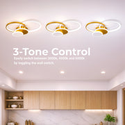 LED luster s diaľkovým ovládaním KILLIAN 80W, 4 kruhy, studené/teplé/neutrálne svetlo, stmievateľné, zlaté