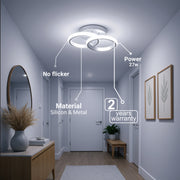 LED luster VERTEX CIRCULA 21W, 2 kruhy, kovové rámy, studené/teplé/neutrálne svetlo, biela