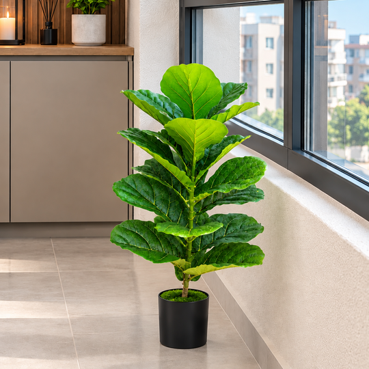 Figovník umelá rastlina, 70 cm, zelená, s črepníkom