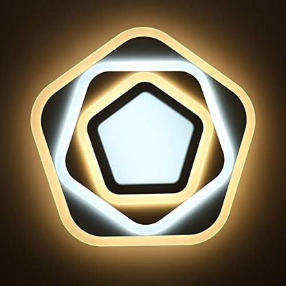 LED luster s diaľkovým ovládaním PENTAGON 59W, 40cm, studené/teplé/neutrálne svetlo 3000K/4000K/6000K, biela, kov a akryl