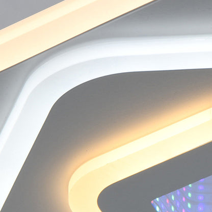 LED luster NEXA 3D 45W, štvorcový, studené/teplé/neutrálne svetlo, biely