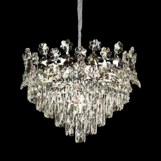 Lustrový krištáľový Windsor elegancia 6x E14, priemer 49 cm, lesklé zlato, nastaviteľná výška