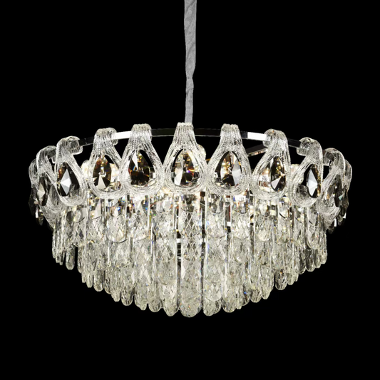 Lustrový krištáľový Windsor elegancia 6x E14, priemer 49 cm, lesklé zlato, nastaviteľná výška