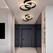 LED vrchol Lust Lust cirkuluje superponované kruhy, 44 W, 2 kruhy, studené/horúce/neutrálne svetlo, čierne
