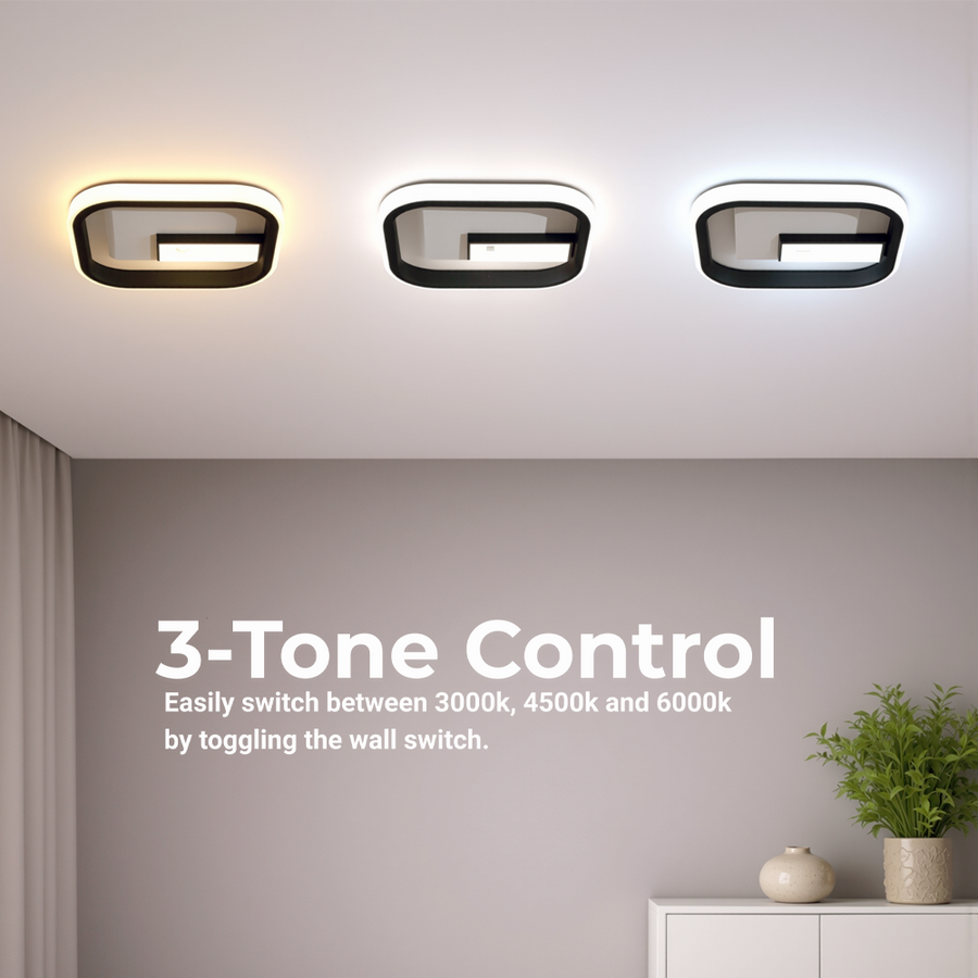 LED luster VICTORIA 19W, štvorcový, studené/teplé/neutrálne svetlo, čierny, biely