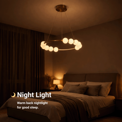 Nova 57W akrylový LED závesný luster s diaľkovým ovládaním, stmievateľný, 3000K/4000K/6000K, zlato, kov a akryl