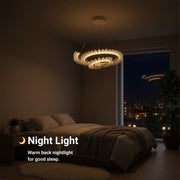 LED luster LT188WH, krištáľ a kov, 40W, stmievateľný, nastaviteľná výška, studené/teplé/neutrálne svetlo, luxusné osvetlenie