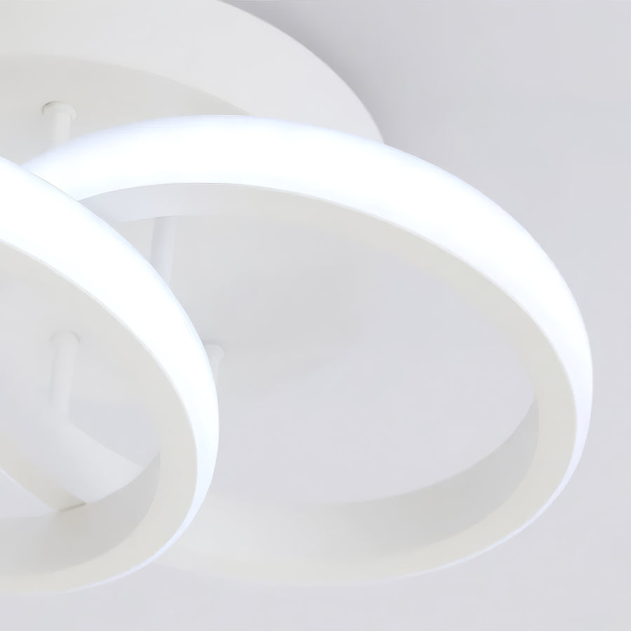 LED luster VERTEX CIRCULA 21W, 2 kruhy, kovové rámy, studené/teplé/neutrálne svetlo, biela