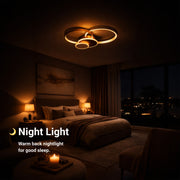 LED luster s diaľkovým ovládaním KILLIAN 80W, 4 kruhy, studené/teplé/neutrálne svetlo, stmievateľné, zlaté