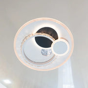 LED luster s kryštálom HELIOX, 43W, 4 kruhy, studené/teplé/neutrálne svetlo, biela