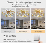 LED luster s diaľkovým ovládaním LT770/500GD, 45W, teplé/studené/neutrálne svetlo 3000K/4000K/6000K, stmievateľné, aurium metal