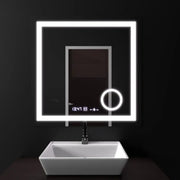Zrkadlo LED obdĺžnikový 60x60cm Souverain Motionglow Marcello Demantle Clock Defosting Terometer