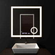 Zrkadlo LED obdĺžnikový 60x60cm Souverain Motionglow Marcello Demantle Clock Defosting Terometer