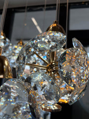 Krištáľový LED luster KILKENNY Culmino, 144W, neutrálne svetlo, priemer 60 cm, zlatý