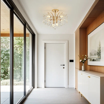 Fiamma krištáľový luster, 6x E14, priemer 45 cm, zlato, kov a krištáľ