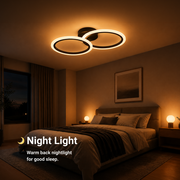 LED luster s diaľkovým ovládaním BETTY 27W, 2 kruhy, studené/teplé/neutrálne svetlo, stmievateľné, čierny