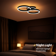 LED luster s diaľkovým ovládaním RINOVA 66W, 2 kruhy, studené/teplé/neutrálne svetlo, stmievateľné, čierny