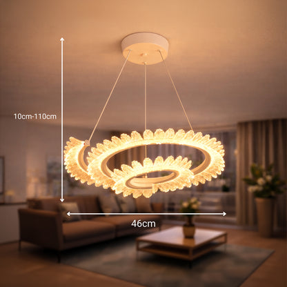 LED luster LT188WH, krištáľ a kov, 40W, stmievateľný, nastaviteľná výška, studené/teplé/neutrálne svetlo, luxusné osvetlenie