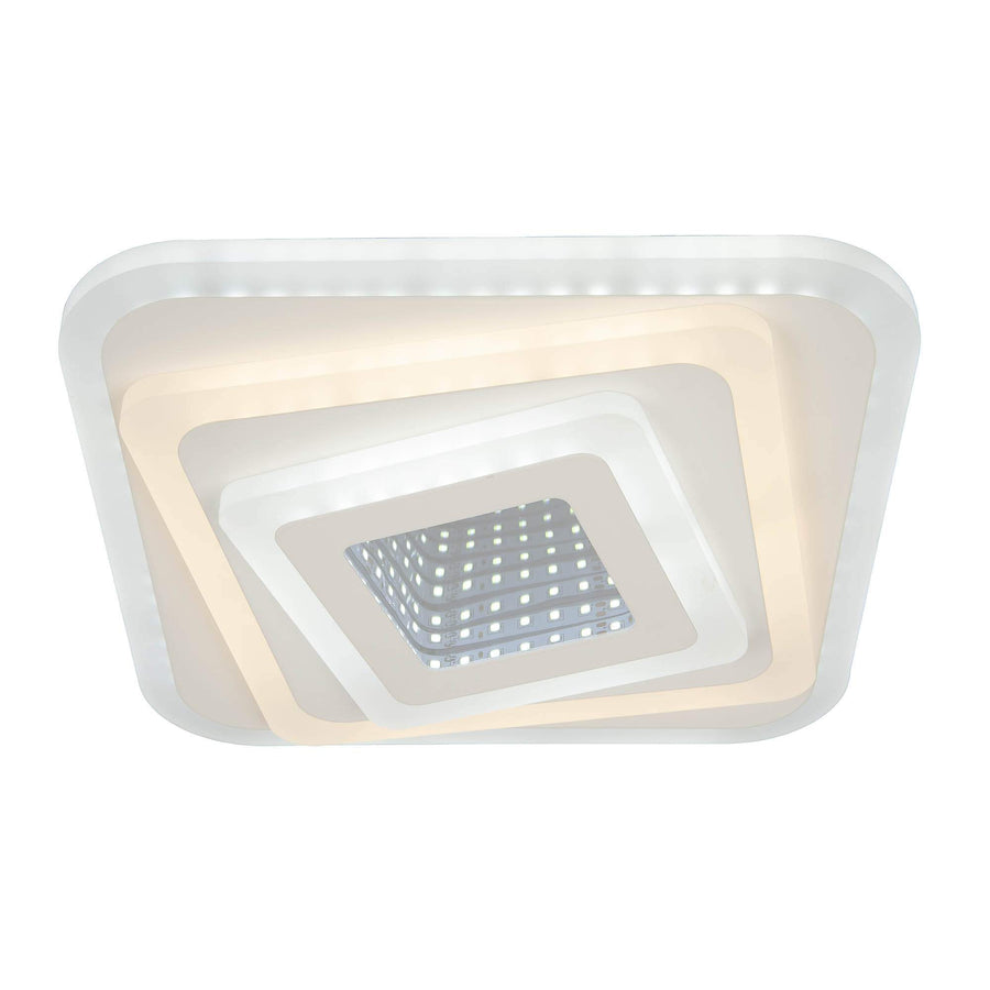 LED luster NEXA 3D 45W, štvorcový, studené/teplé/neutrálne svetlo, biely