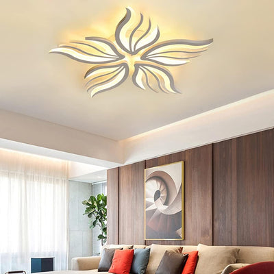 LED luster s diaľkovým ovládaním SAKURA 60W, 5 okvetných lístkov, studené/teplé/neutrálne svetlo, stmievateľné, biela