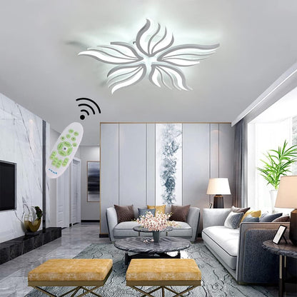 LED luster s diaľkovým ovládaním SAKURA 60W, 5 okvetných lístkov, studené/teplé/neutrálne svetlo, stmievateľné, biela