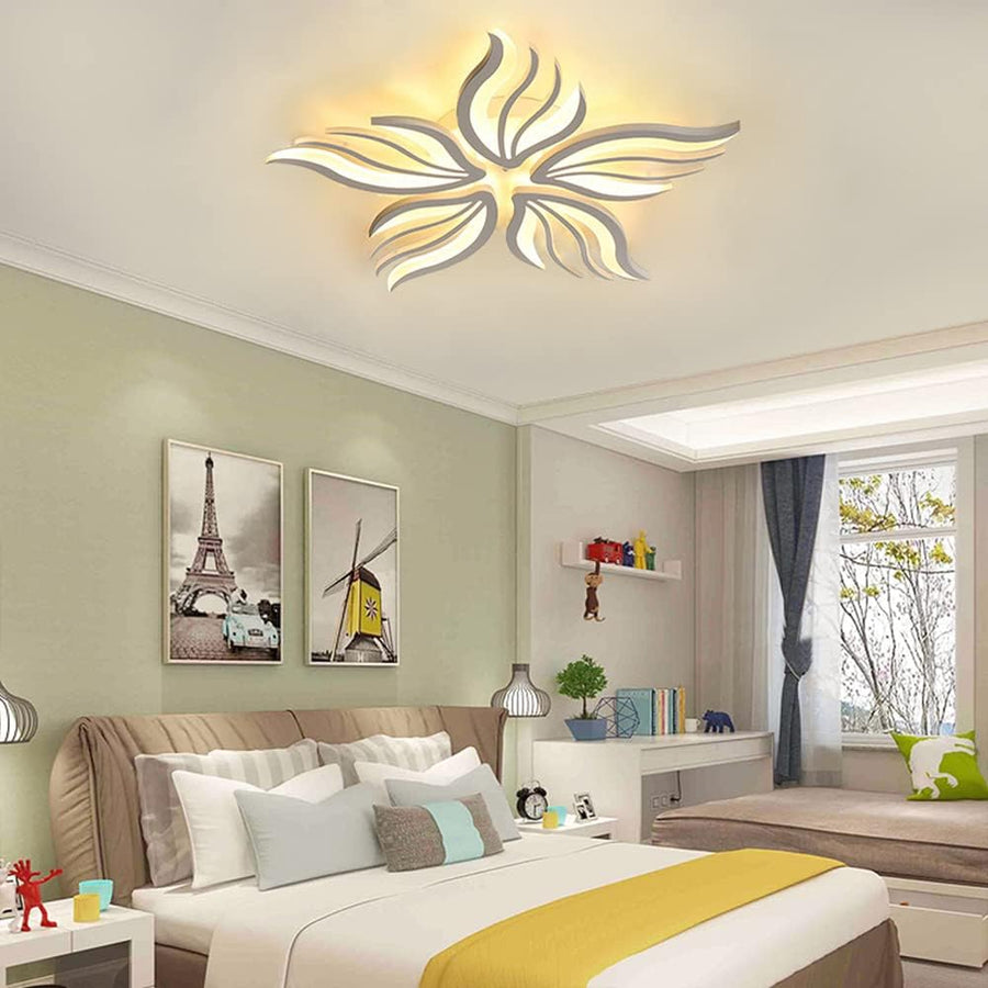 LED luster s diaľkovým ovládaním SAKURA 60W, 5 okvetných lístkov, studené/teplé/neutrálne svetlo, stmievateľné, biela