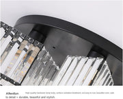 Klasický moderný luster Sasha, LC117/3BK, 3x E27, kov a krištáľ, čierny, tienidlo