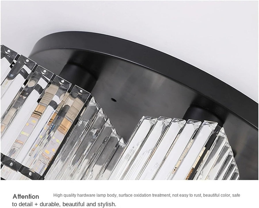 Klasický moderný luster Sasha, LC117/3BK, 3x E27, kov a krištáľ, čierny, tienidlo