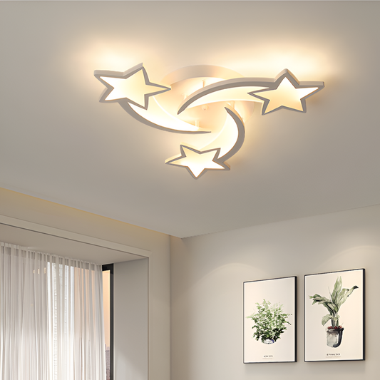LED luster s diaľkovým ovládaním IPOMOEA 48W, 3 Hviezdičky, Studené/Teplé/Neutrálne svetlo, Stmievateľné, Biely