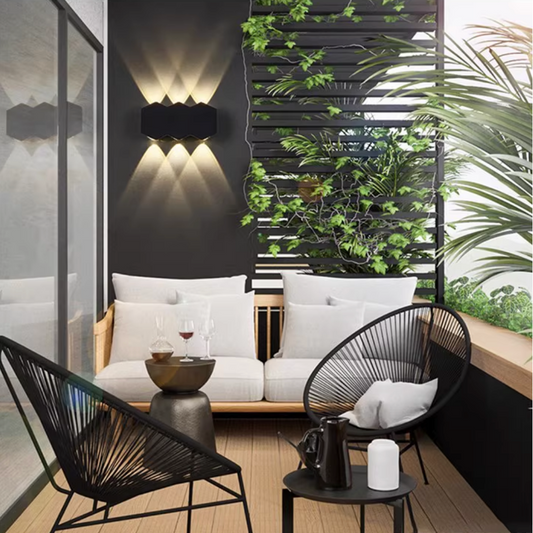 Vonkajšie nástenné LED svietidlo Ellis, 6W, 6 svetelných zdrojov, teplé svetlo, čierne