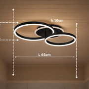 LED luster s diaľkovým ovládaním RINOVA 66W, 2 kruhy, studené/teplé/neutrálne svetlo, stmievateľné, čierny