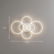 LED luster s diaľkovým ovládaním BETTY 82W, 6 kruhov, studené/teplé/neutrálne svetlo, stmievateľné, biela
