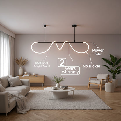 DIVINO LED luster s flexibilnou silikónovou trubicou – 24W, nastaviteľné svetlo, matná čierna