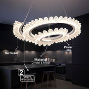 LED luster LT188WH, krištáľ a kov, 40W, stmievateľný, nastaviteľná výška, studené/teplé/neutrálne svetlo, luxusné osvetlenie