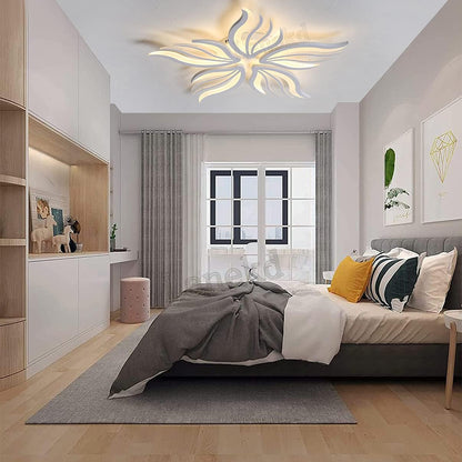 LED luster s diaľkovým ovládaním SAKURA 60W, 5 okvetných lístkov, studené/teplé/neutrálne svetlo, stmievateľné, biela