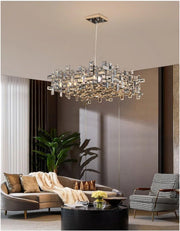 Candelabru Cristal NEXORA Eleganza, 10xE14, Diametru 50cm, Auriu Lucios, Inaltime Reglabila, Design Elegant Candelabre Cristal Default Title Alessandro Design