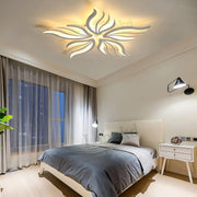 LED luster s diaľkovým ovládaním SAKURA 60W, 5 okvetných lístkov, studené/teplé/neutrálne svetlo, stmievateľné, biela