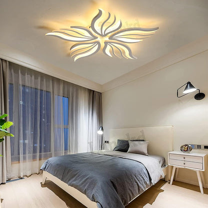 LED luster s diaľkovým ovládaním SAKURA 60W, 5 okvetných lístkov, studené/teplé/neutrálne svetlo, stmievateľné, biela